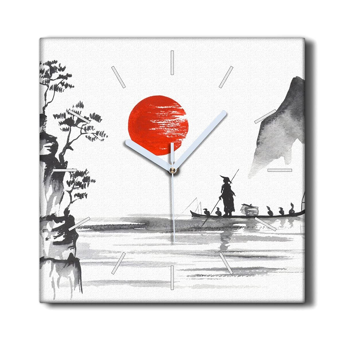 Horloge murale silencieuse pour salon sans tic-tac toile Japon