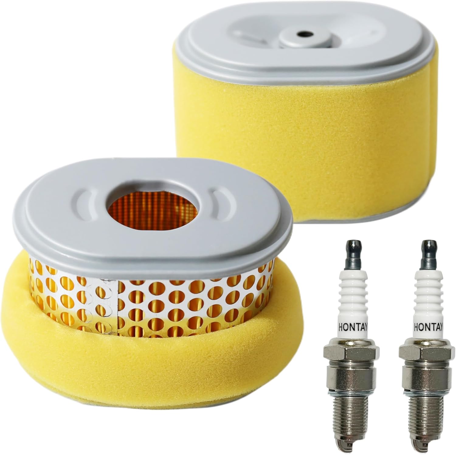 4 Pack GX160 Air Filter 17210-ZE1-505 w/Spark Plugs Air Cleaner for Honda GX140 GX200 5hp 5.5hp 6.5hp Engine 17210-ZE1-517 17210-Z4M-821 17210-ZE1-822