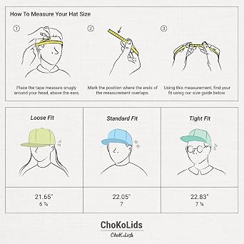 CHOK.LIDS Classic Snapback Flat Bill Hat Blank Adjustable Baseball Cap