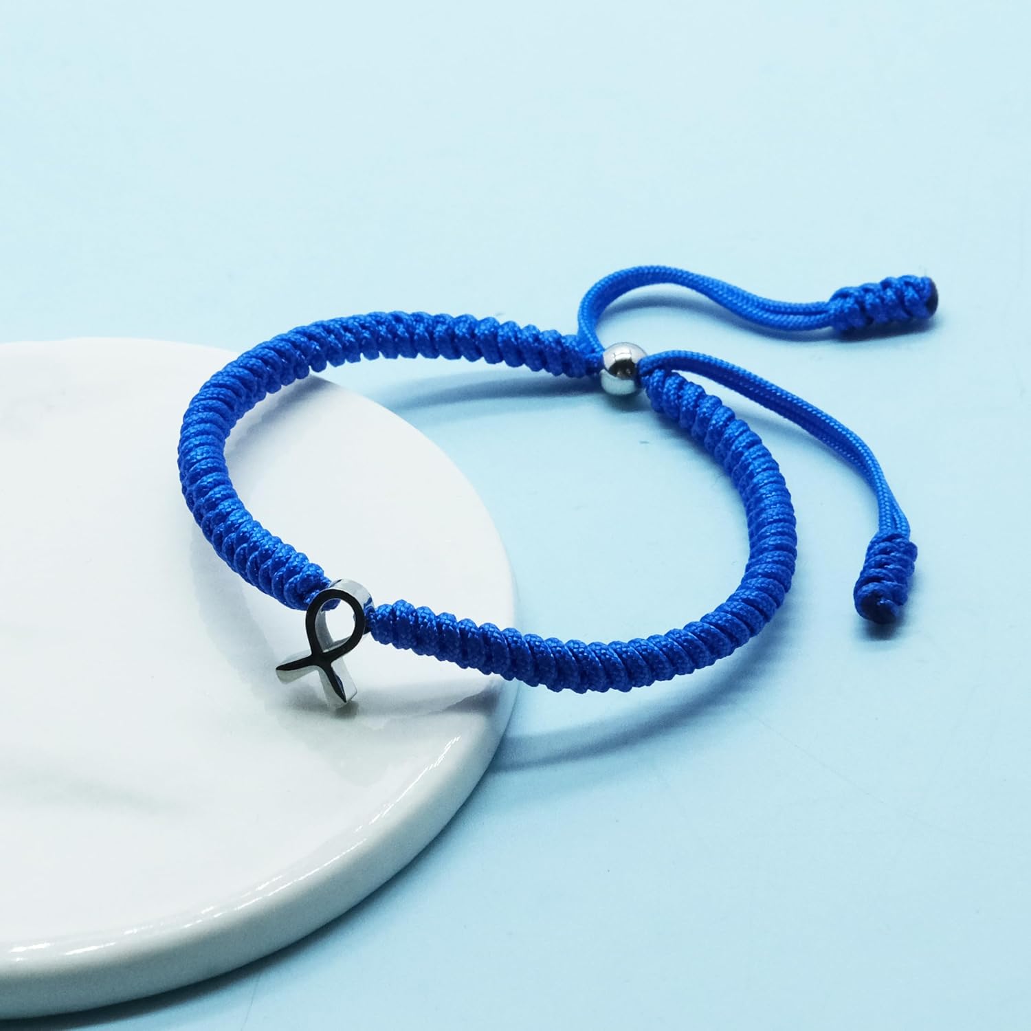 LAMIBEE Bracelet For A Cause, Awareness Ribbon Bangle Bracelets, Wristbands Get Well Soon, Protection Surfer String Bracelet for Men, Women Boho Amulet Style - Image 2