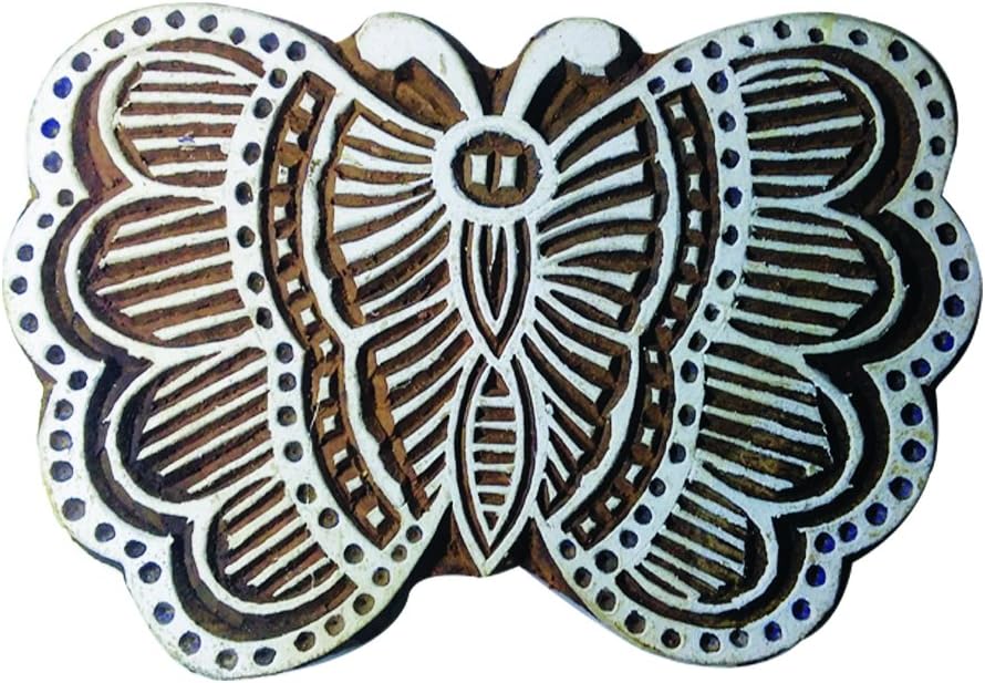 ButterFly Design Hand Carved Textile/Wood Stamp Printing/Blocks Wooden/Block