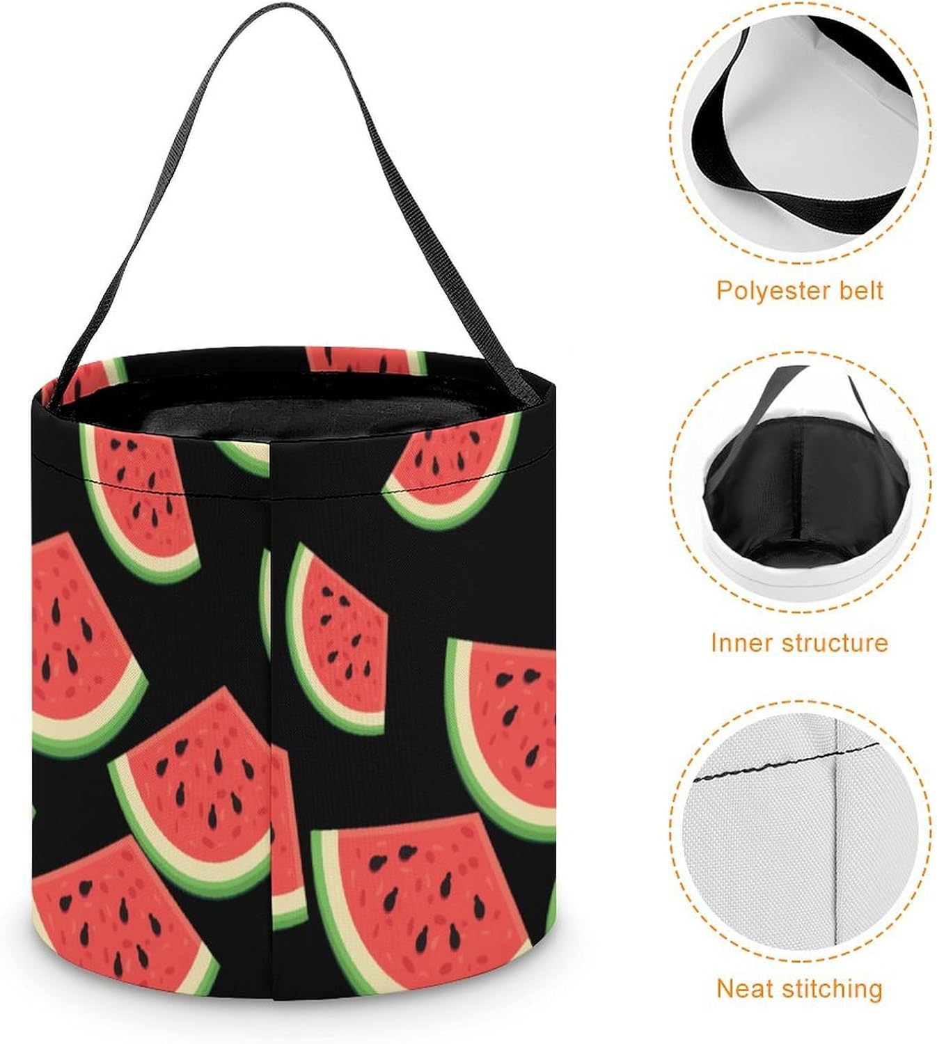 Fruit Watermelon Halloween Treat Bag Reusable Candy Basket Tote Goody Bags Gift Party