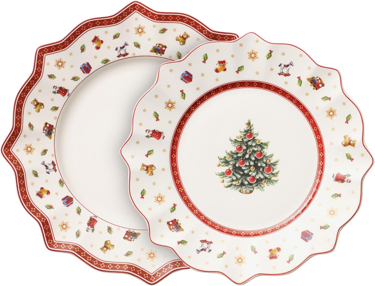 Toy's Delight Multi Colour, Premium Porcelain, Set of Plates, 8pcs