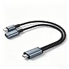 USB Type-C 2.0 Splitter Cable,USB-C to Dual USB-C Male/Female Short Cable,2 in 1 Type-C Y-Splitter Extension Cable Supporting Data Transfer for Phones,Tablets,USB Drives–9.5in