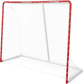 Ace Hockey Metal Street Hockey Goal – 54" x 44" Lightweight Steel Frame with Net – Outdoor Hockey Net for Beginners & Backyard Games – Ball, Roller & DEK Hockey Practice Goal – Easy Assembly