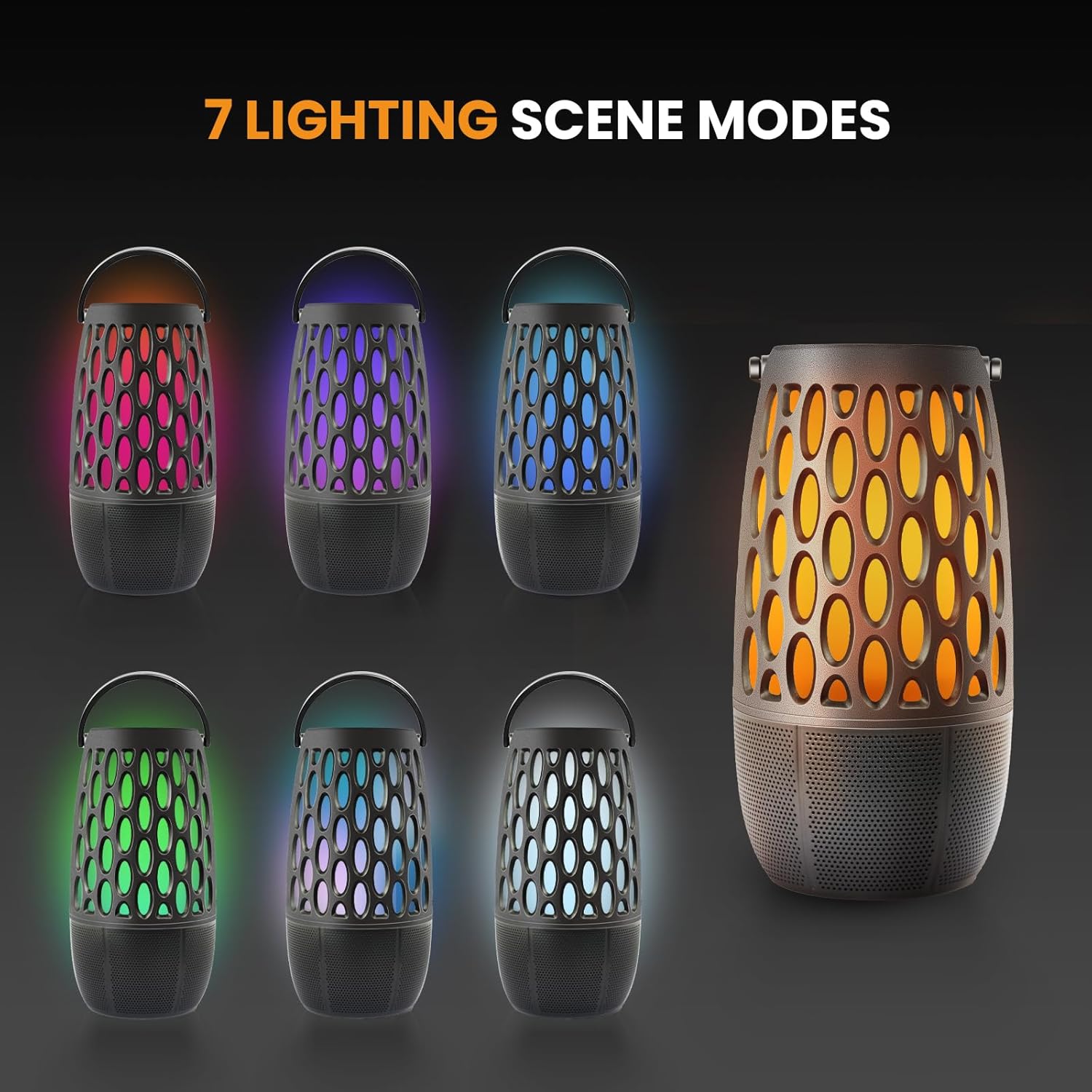 Outdoor LED Flame Speaker,Waterpoof IPX6 with Flame Lights,10W HD Stereo Sound, BT 5.3 Multi-sync up to 100 ,Atmospere Wireless Speaker Gifts for Women Men,Decorations for Patio Party - Image 5