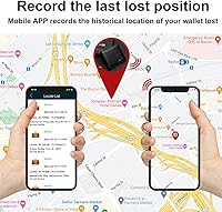 Vista 5 de Cartera para hombre con rastreador funciona con iOS y Android, billetera con gran capacidad de cuero auténtico, 9 tarjetas y 1 ventana