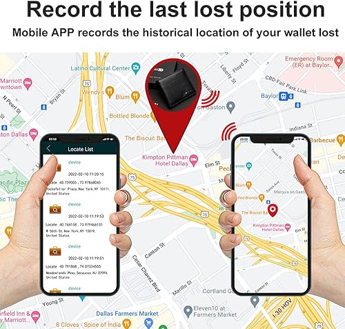 Miniatura 5 de Electronic Finder - Rastreador de cartera Bluetooth antipérdida, cartera para hombre con localizador de posición GPS y buscador (negro carbón)