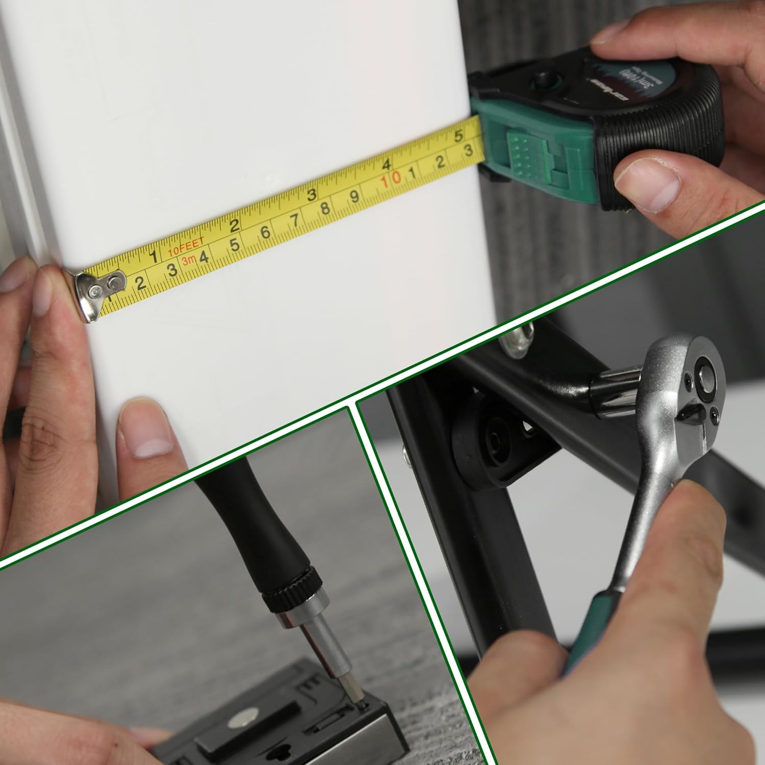 CARTMAN 180-Piece Socket Wrench Auto Repair Tool Combination Package Mixed Tool Set Hand Tool Kit with Plastic Toolbox Storage Case Green