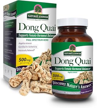 Natures Answer Dong Quai Root 1000mg 90-Capsules | Dietary Supplement | Supports Female Hormone Balance | Non-GMO, Vegan, Kosher Certified & Gluten-Free | Single Count
