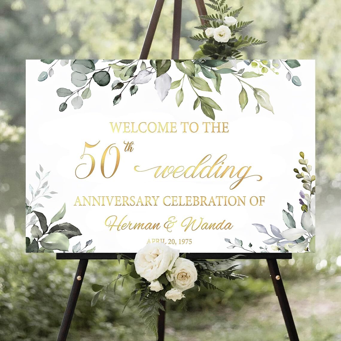 Personalized Wedding Anniversary Yard Sign, 50th Anniversary Wedding Welcome Sign, 50th Welcome Sign, Gold Wedding Anniversary Sign, Anniversary Party Welcome Sign, Wedding Anniversary Home Décor #15