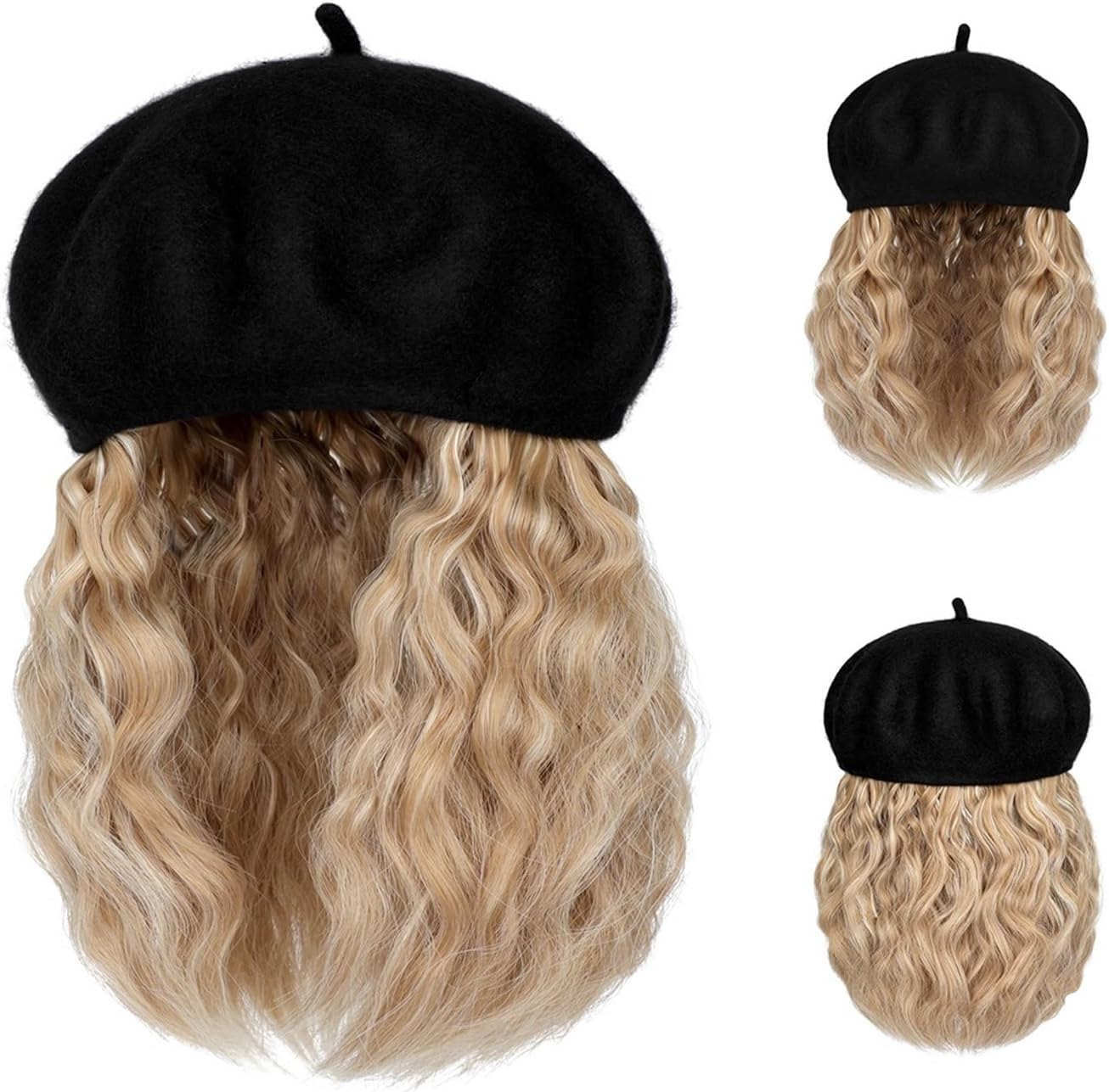 Bald Cap Baseball Cap Short Wig Curly Synthetic Baseball Cap Hair Wig Natural Black Hat Wigs Naturally Synthetic Adjustable Hair Cap (Color : 18)