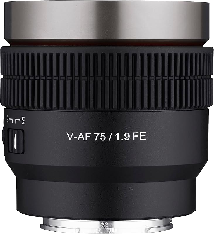 Samyang SYCAF75 75mm T1.9 Full Frame Cine Auto Focus Lens, Sony E | Manual focus cine lens delivers smooth focus control and cinematic image quality for professional video production.