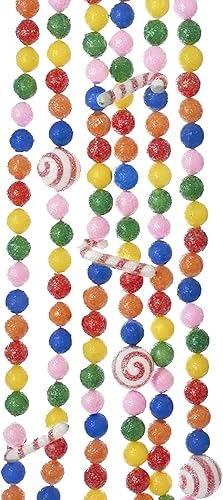 Guirnalda de bastones de caramelo y bolas de caramelo de 6 pies