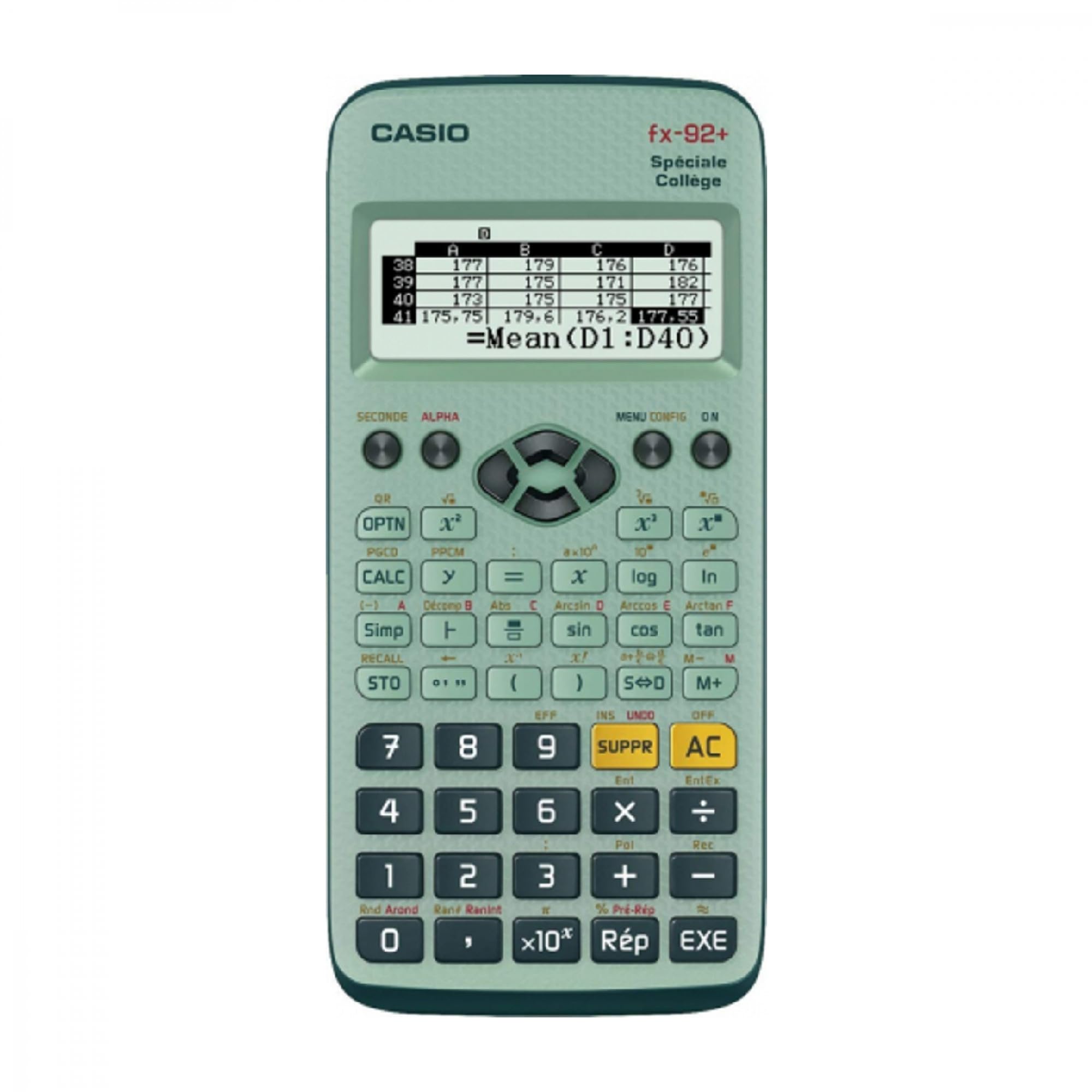 Casio FX-92 College 2D - Calculadora científica (con batería), color verde