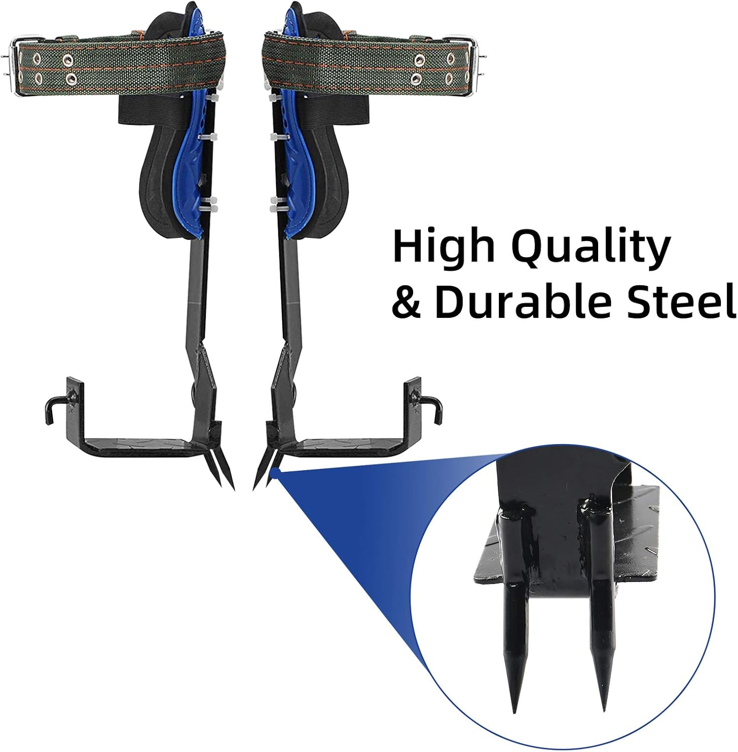 TWSOUL Tree Climbing Spike Included 5 Point Safety Belt Straps Portable Adjustable Lanyard Carabiner for Hunting Observation, Picking Fruit, Jungle Survival : Sports & Outdoors