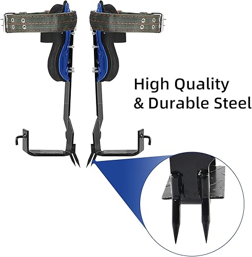 Miniatura 2 de Pico de escalada de árboles, engranajes de árbol trepador de acero inoxidable con correas de cinturón de seguridad de 5 puntos, mosquetón ajustable