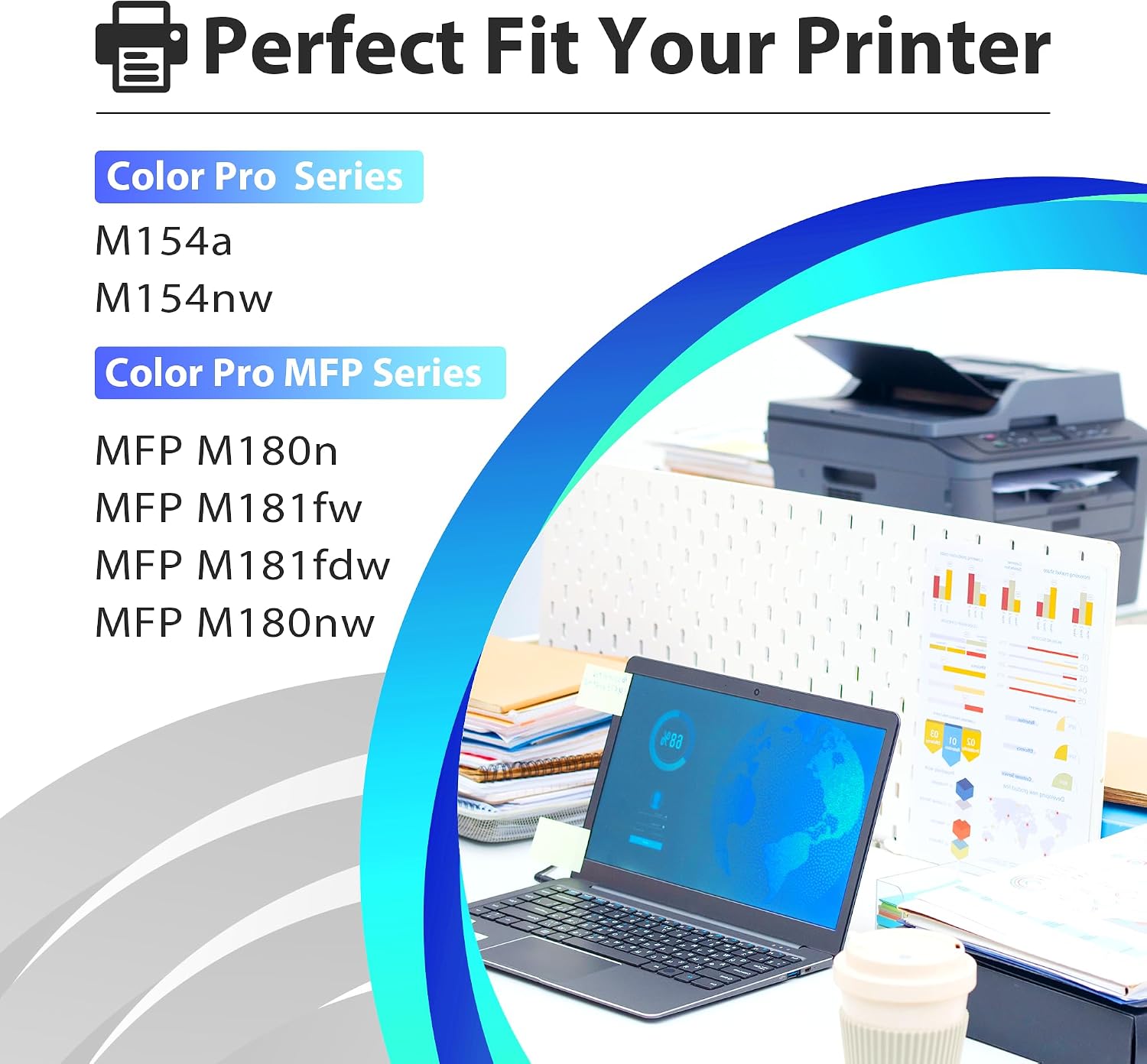 204A Magenta Toner Cartridges 1 Pack Replacement for HP 204A CF513A Toner Cartridge Color Pro M154a M154nw MFP M180n M181fw M181fdw M180nw Printer (with CHIP)