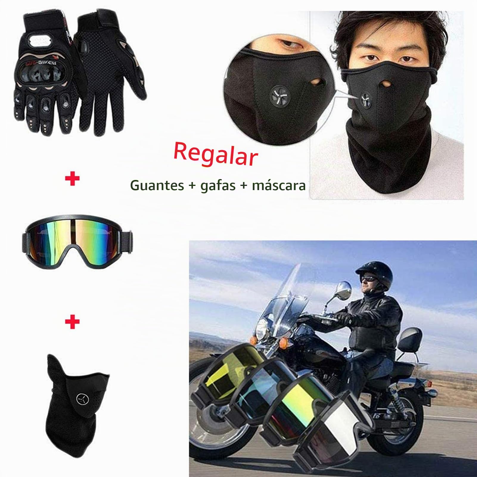 Master Youth Cascos de Motocicleta,Casco de Motocross para jóvenes Casco De Moto Niño,Casco de esquí Scooter ATV para niños y niñas,Terreno de Cuatro Estaciones con Gafas y Guantes (XL)