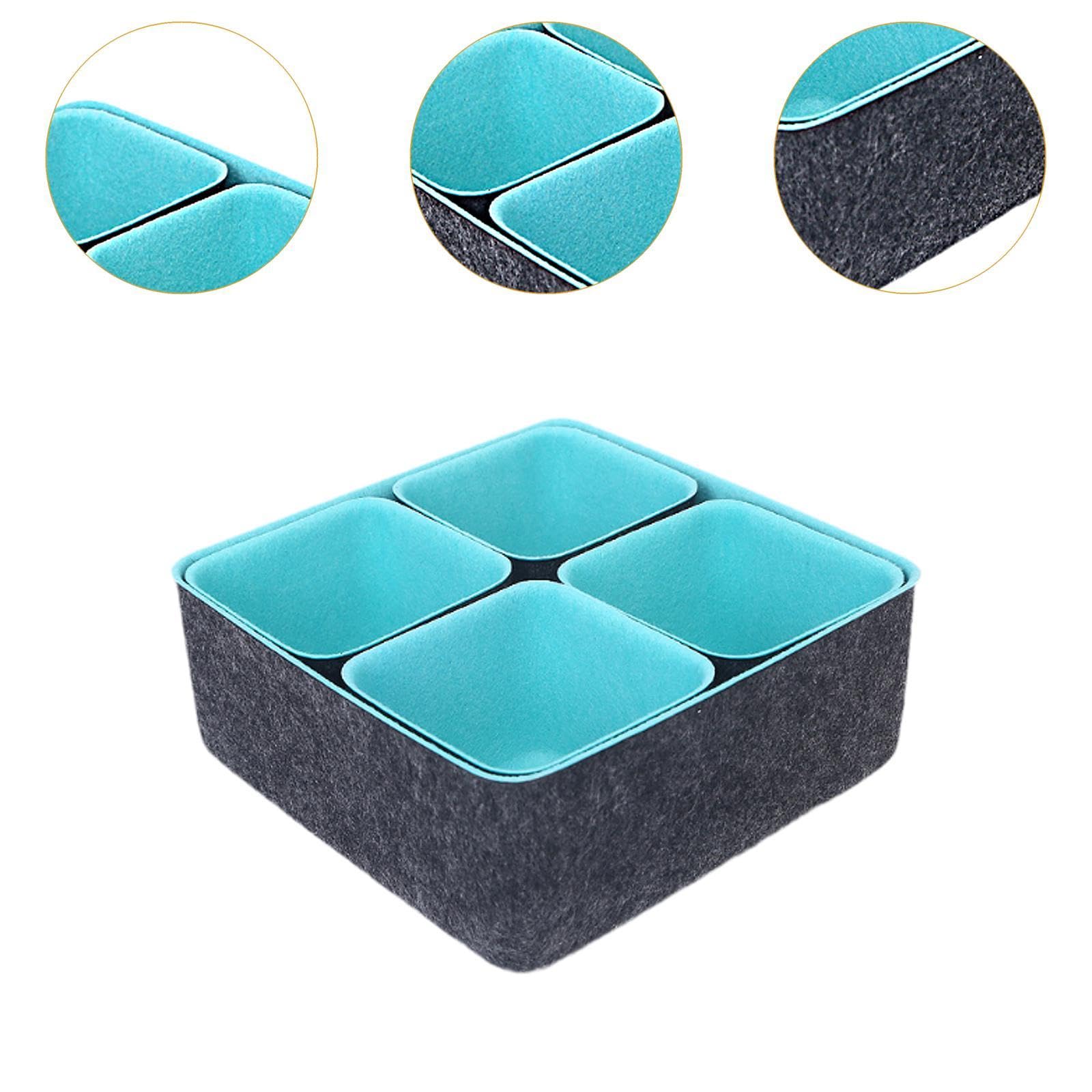 CALANDIS™ Felt Drawer Organizer Holder Cosmetic Basket for Countertop Bathroom Shelves Deep Grey and Blue | Storage Boxes | Home Organization | Household Supplies & Cleaning 3