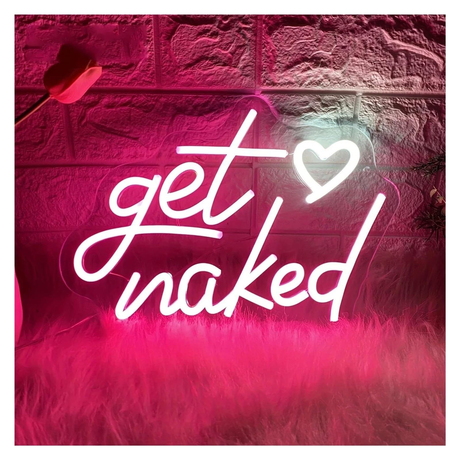 Decoración Lámparas Get Naked Letrero De Neón Luz Regulable Alimentada Por USB Para Decoración Pared Dormitorio 26.4cm×40.6cm