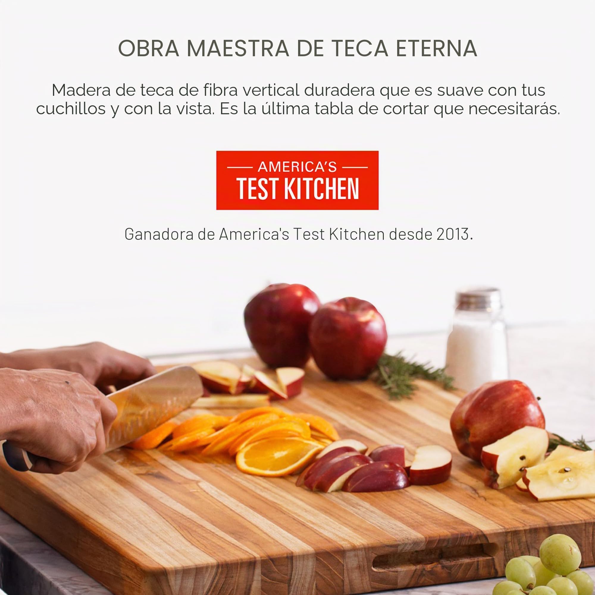 Nº 108 de Proteak/cocina tabla de cortar con surco/Junta de cocina tabla de cortar tabla de cortar/madera de teca/teca/teca/61 x 45,8 x 3,8
