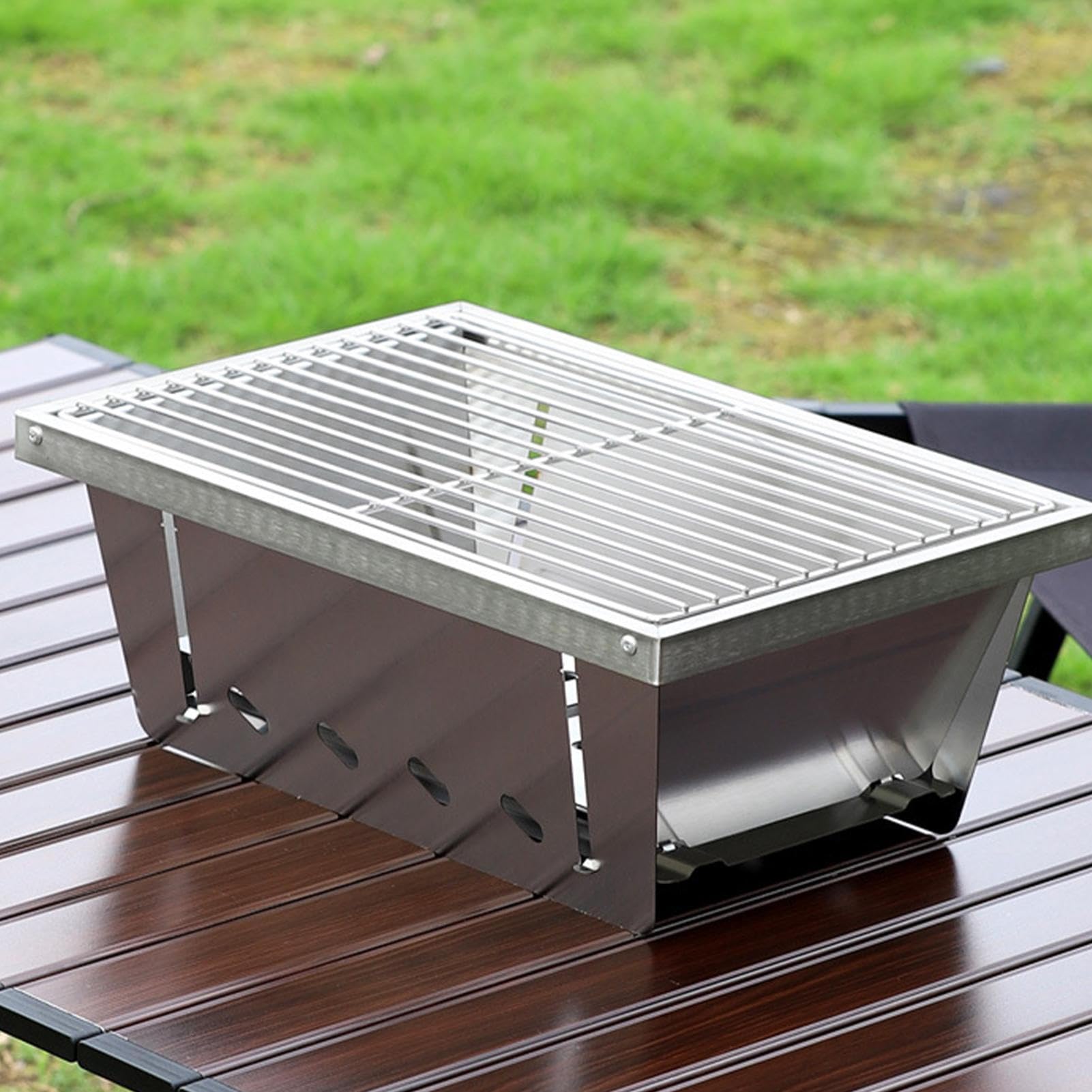 Przenośny Grill Naczynie Kuchenne Odporne Na Wiatr I Wysokie Temperatury Do | Paleniska Zewnętrzne Na Wędkowanie Wędrówki Balkon Taras Podróżowanie Grillowanie Przy Ognisku