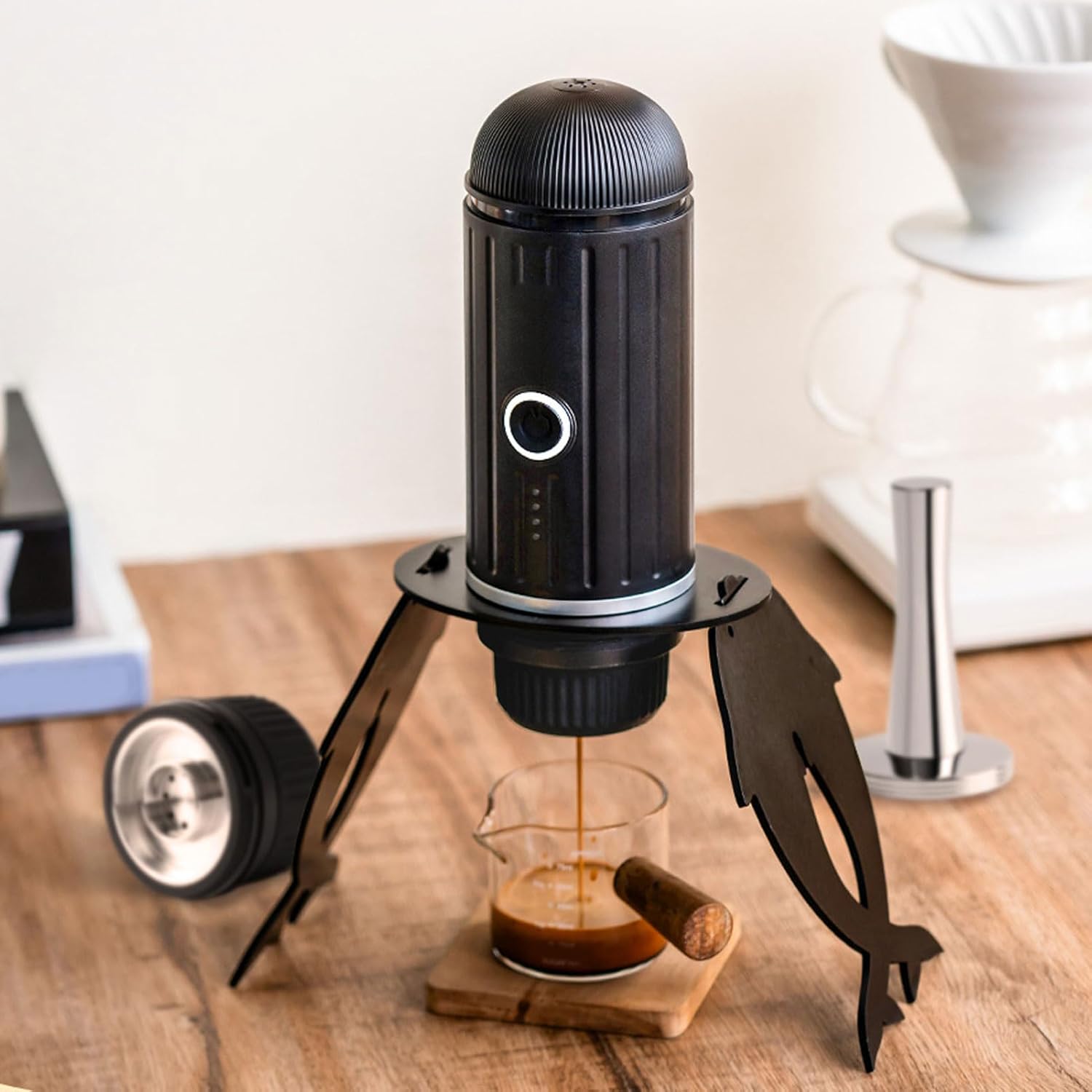 TARSHYRY Portable Coffee Maker Hot Cold Extraction Coffee Powder and Capsule Dual Use Coffee Brewing Making Machine Compatible with Ground Coffee and NS Capsule Portable Coffee Maker for Tr