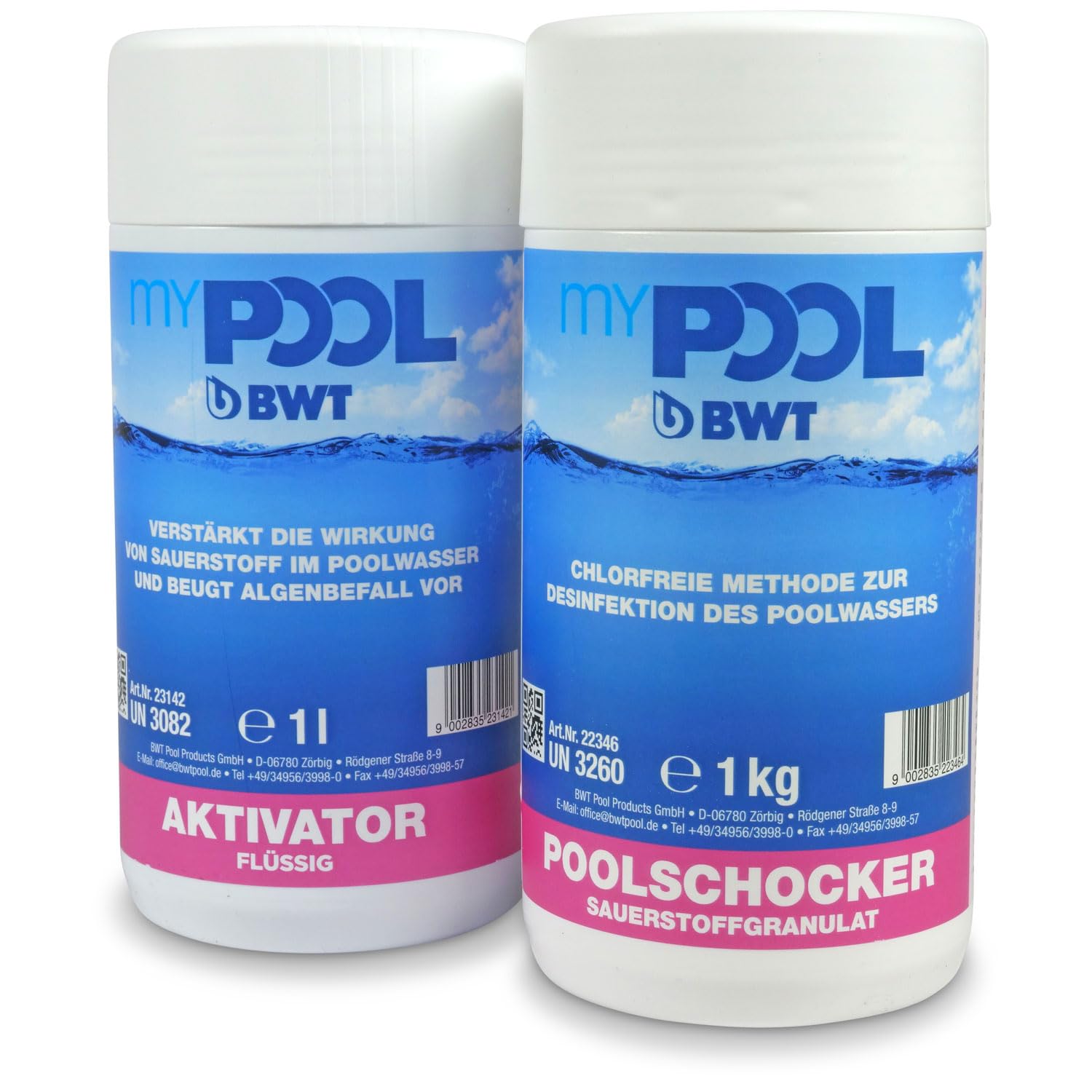 myPOOL Aktivsauerstoff Set - Granulat und Sauerstoff Aktivator - Chlorfreie Methode zur Desinfektion des Poolwassers - Für Schwimmbecken und SPA (2 kg)