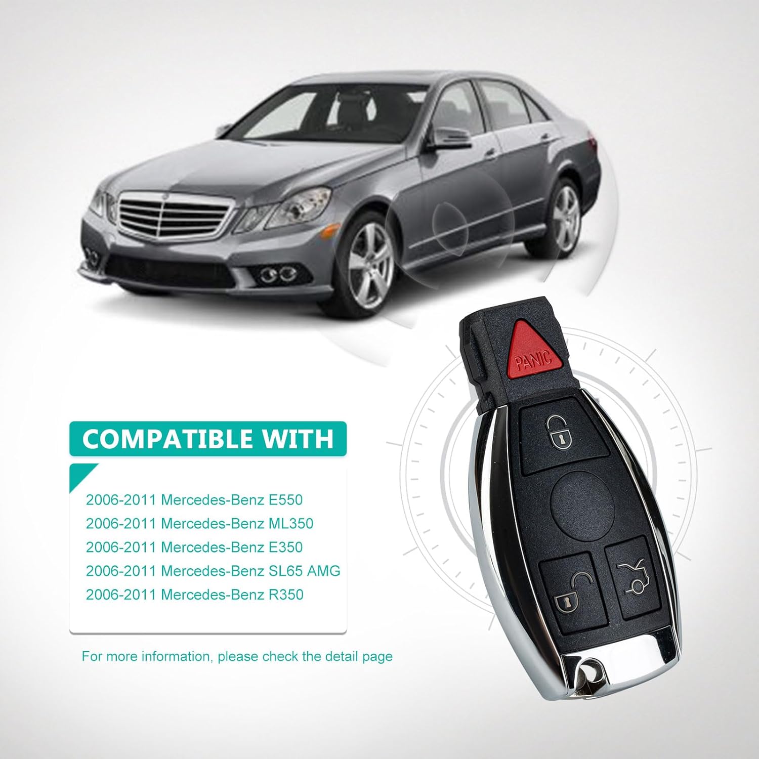 REPLACEMENT REMOTE FOR MERCEDES BENZ IYZ3312 KEYLESS ENTRY CAR - Foto 12