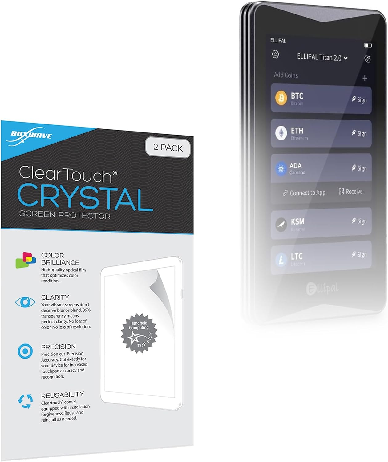 BoxWave Screen Protector Compatible with ELLIPAL Titan 2.0 - ClearTouch Crystal (2-Pack), HD Film Skin - Shields from Scratches