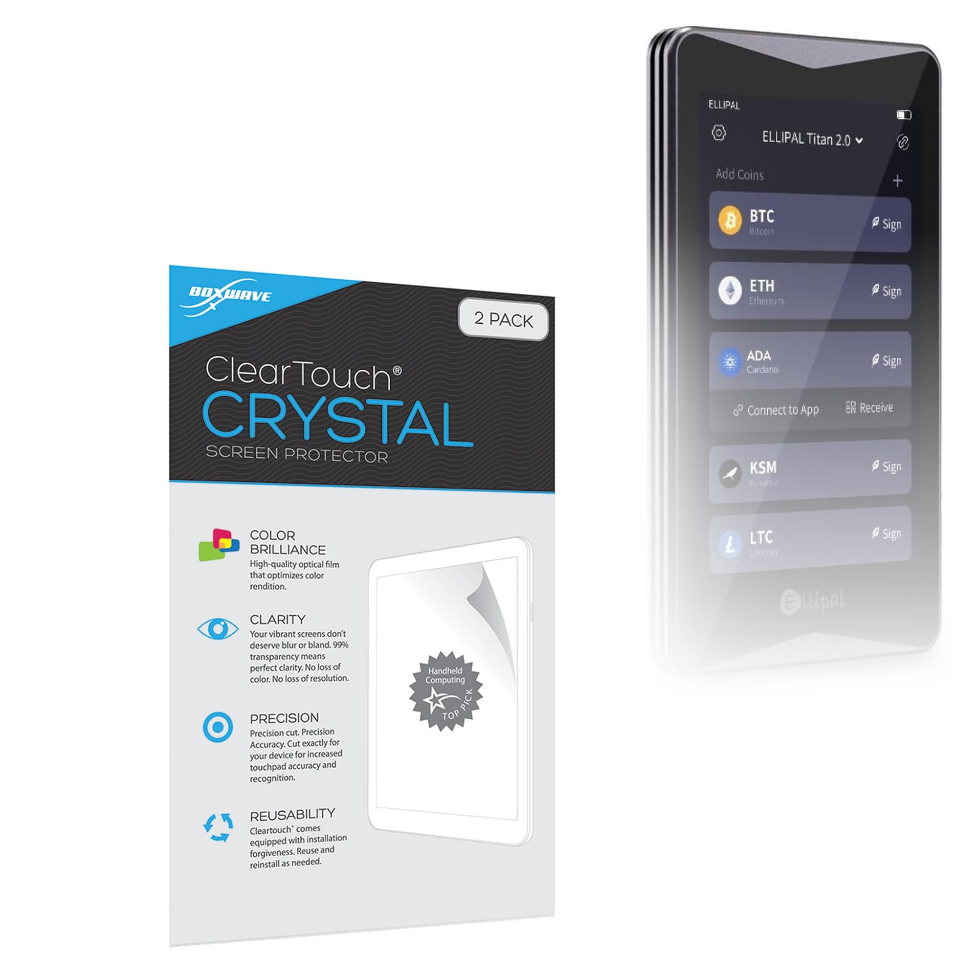 BoxWave Screen Protector Compatible with ELLIPAL Titan 2.0 - ClearTouch Crystal (2-Pack), HD Film Skin - Shields from Scratches