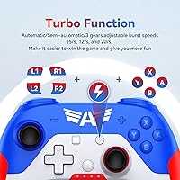 Vista 3 de FLIEEP Controlador de interruptor inalámbrico para Nintendo SwitchSwitch OLEDSwitch Lite con botón macro, función turbo de 3 niveles, vibración