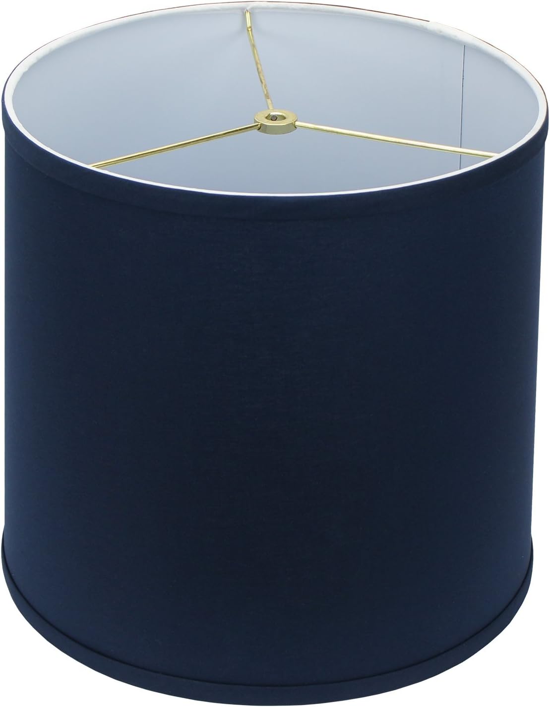 FenchelShades.com 12" Top Diameter x 13" Bottom Diameter x 12" Height Fabric Drum Lampshade Spider Attachment (Navy Blue)