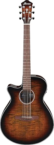 Ibanez AEG70L Left-Handed Acoustic-Electric Guitar - Tiger Burst High Gloss