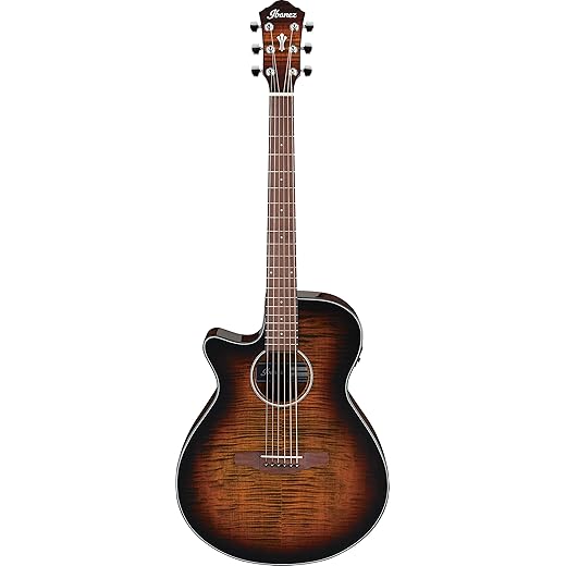 Ibanez AEG70L Left-Handed Acoustic-Electric Guitar - Tiger Burst High Gloss