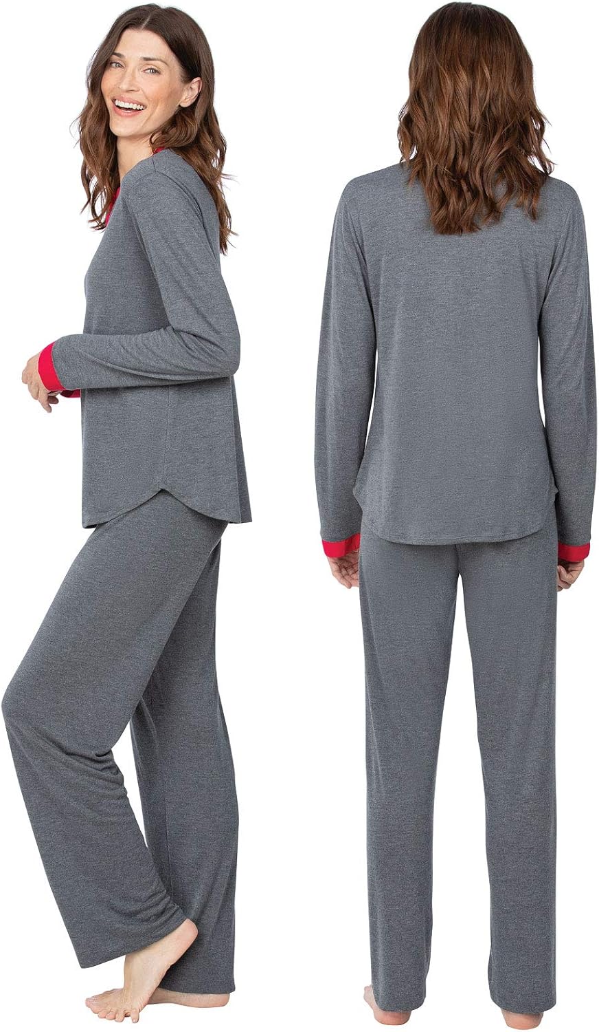 Addison Meadow Pajamas for Women - Womans Pajamas Sets, Charcoal, L, 12-14 - Image 2