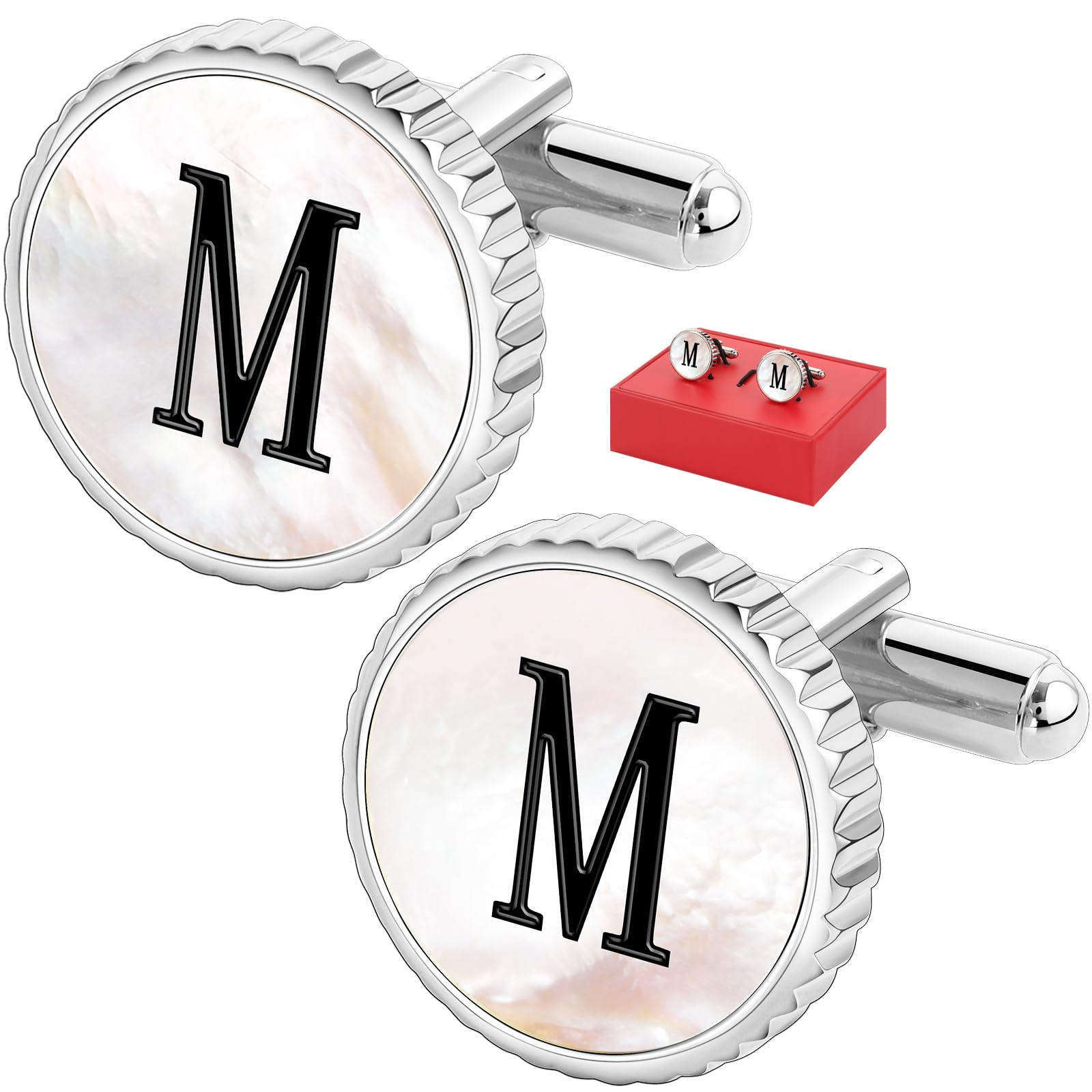 Cuff Links Mens Golden Silver Gunmetal Black, Cufflinks for Men Custom Initial Personalized Mother Of Pearl Mens Cufflink for Shirt Golden Silver Gunmetal Black Cuff Link Shirt for Wedding