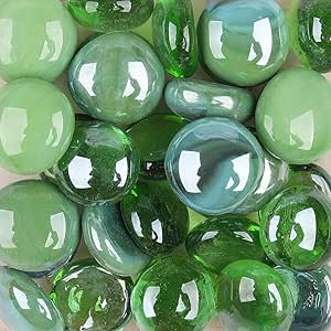 LiFschal Flat Glass Marbles,Mix Color Glass Gems,Flat Bottom Marble
