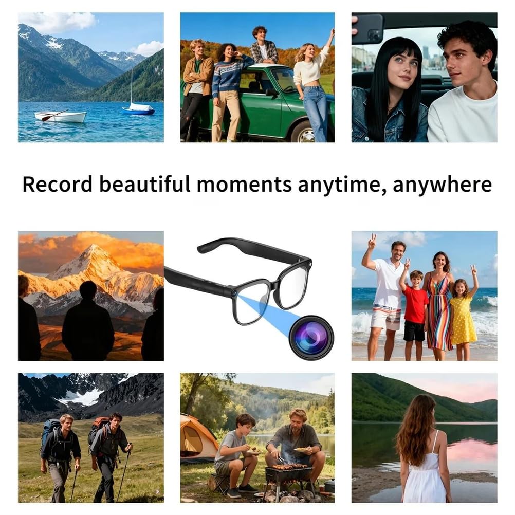 Occhiali Video Intelligenti con ia chiamate e Musica Senza Fili | occhiali intelligenti con ia bluetooth, registrazione video 4k hd e traduzione in tempo reale