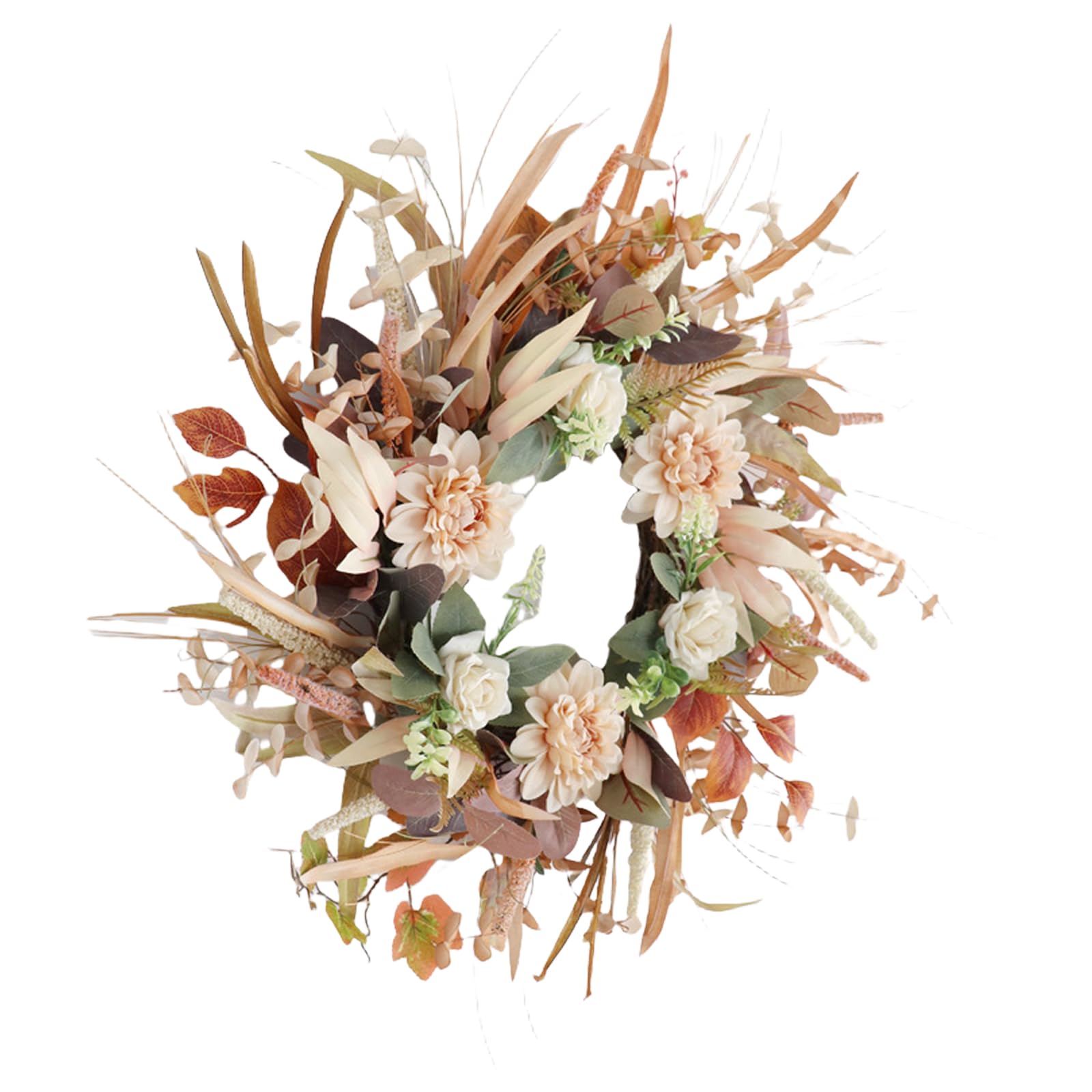 Realistic Silk Flower Wreath with Foliages Unique Artificial Flower Adornment for Festival Celebration or Event Artificial