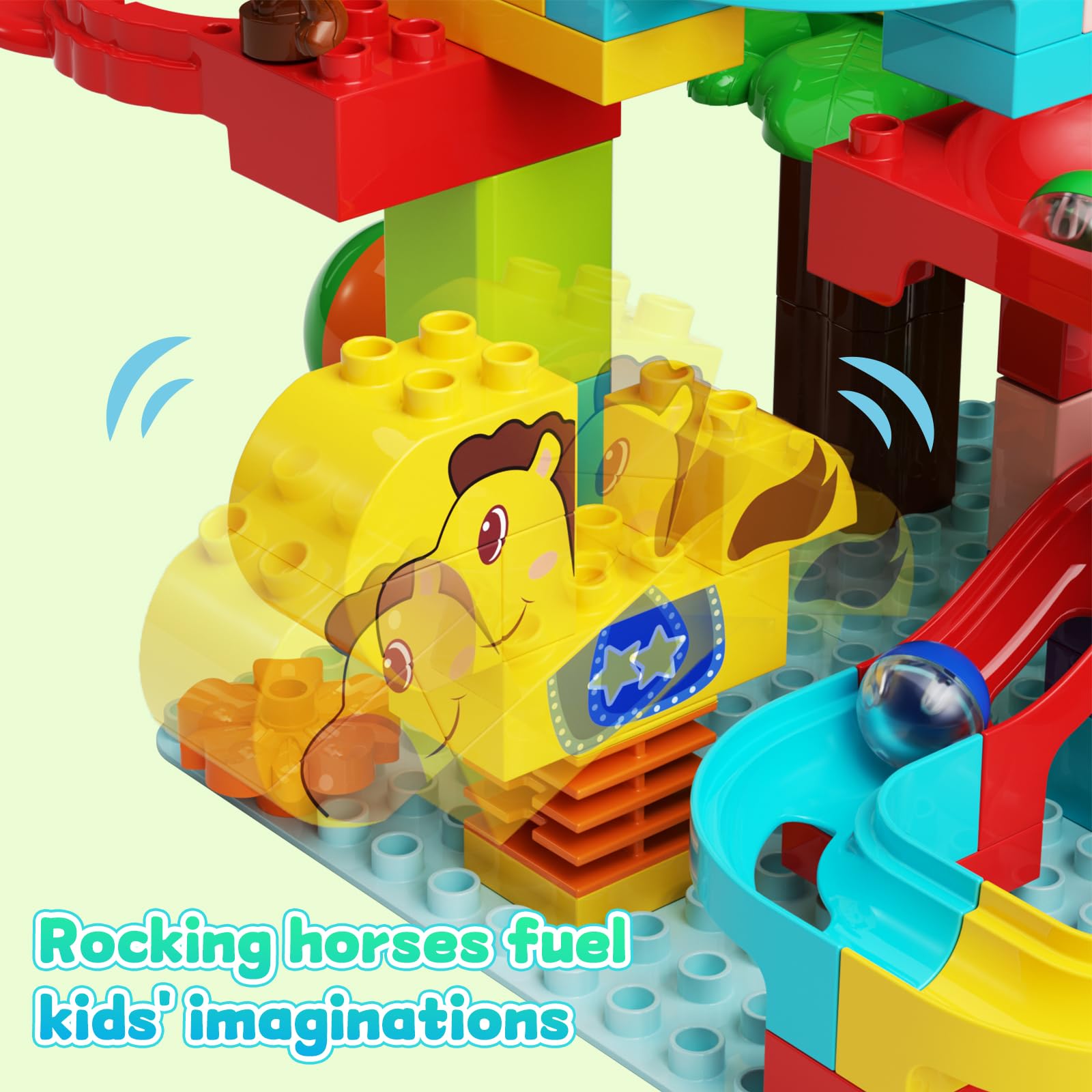 Marble Run Building Blocks for Kids - STEM Ball Track Game Set, Educational Learning Toys for 3-8 Years Old Toddlers, Boys & Girls