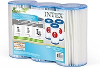 INTEX 29003E Type A Pool Filter Cartridges 3-Pack - Easy-Clean Dacron Paper for Krystal Clear Pumps, Efficient Above-Ground Pool Filtration