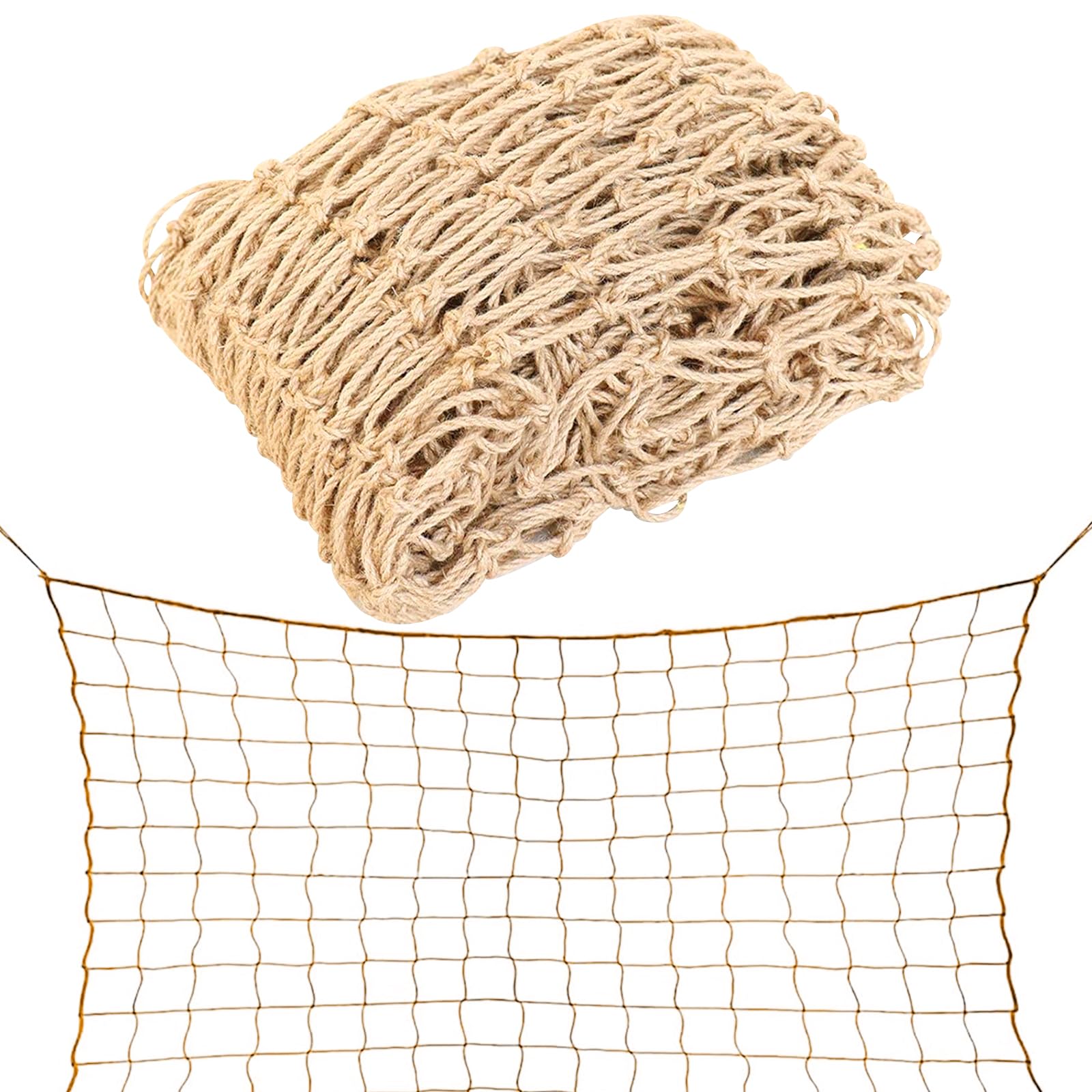 Filet de Support pour Plantes 2m x 5m en Toile de Jute Naturelle Biodégradable pour Pois, Haricots et Tomates