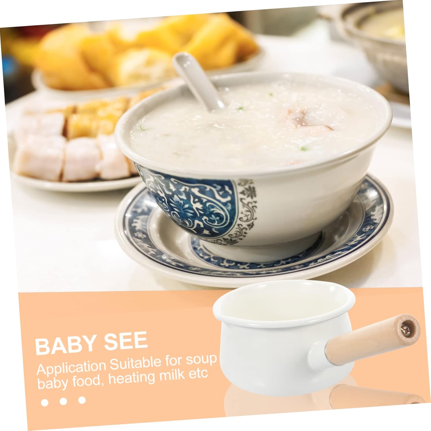 PRETYZOOM Enamel Pot for Cooking Noodles and Soups Kitchen Stockpot for Household Use Nonstick Saucepan Smooth for and Easy Cleaning