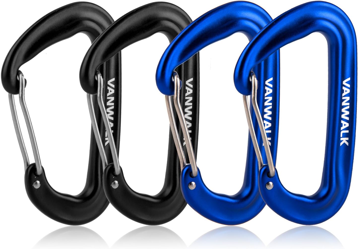 VANWALK Lightweight and Strong Aluminum, Best for Hammock Suspension - Fits All Hammocks, Clipping On Camping Accessories,Multifunctional Outdoor Sports Carabiner Buckle (Pair)