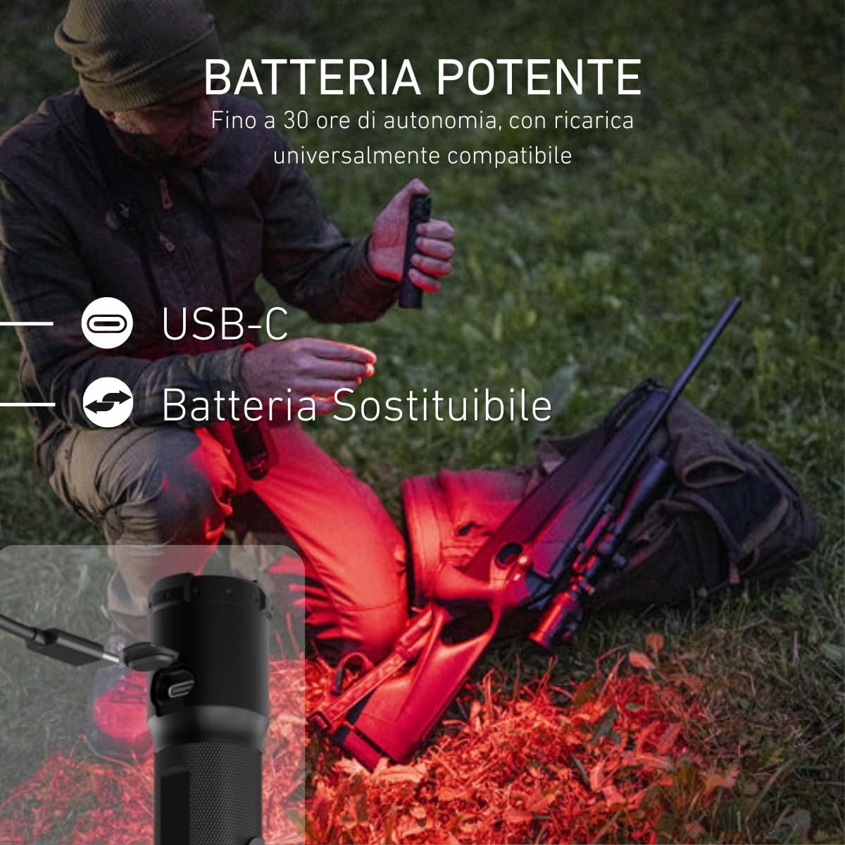 Ledlenser TAC7R Torcia Tattica Ricaricabile, 3200lm, RGB e Strobo, IP68 | Portata 370m, tecnologia multi-lente, autonomia 15h, USB-C, ideale per polizia, sicurezza ed esercito