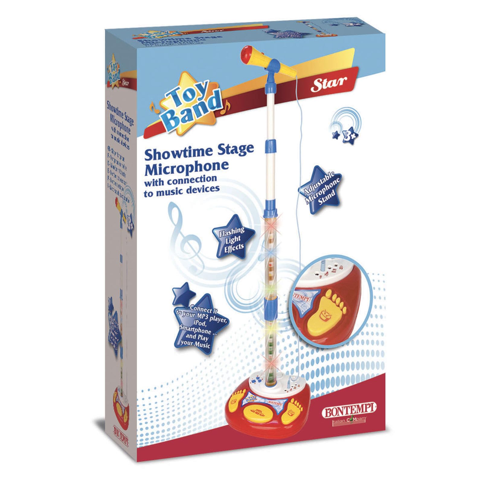 Bontempi | LightStage Mic - Microfono da Palco con Luci per Esibizioni Scintillanti, 280x240x1230 mm