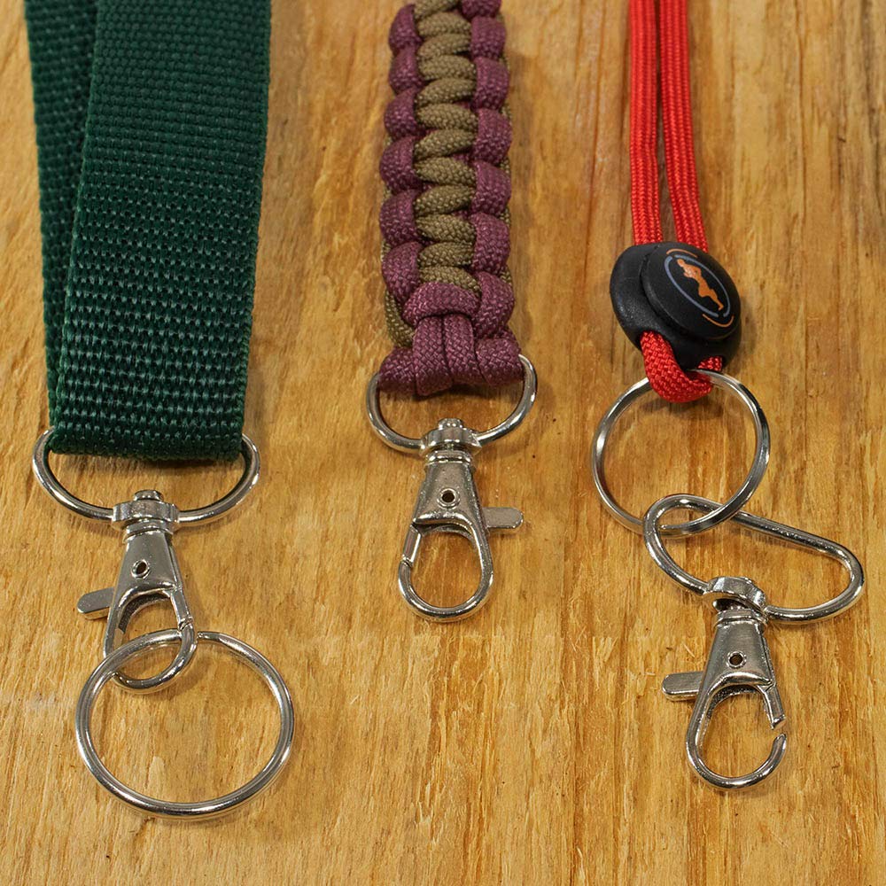 Paracord Planet - Cierres de metal para mosquetón (anilla en D, ancho de 1 pulgada, giro de 360 grados)