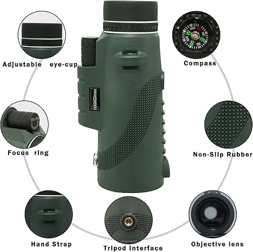 Miniatura 2 de Telescopio monocular de 80 x 100 HD monocular para adultos con soporte para smartphone y trípode impermeable a prueba de niebla visión nocturna baja